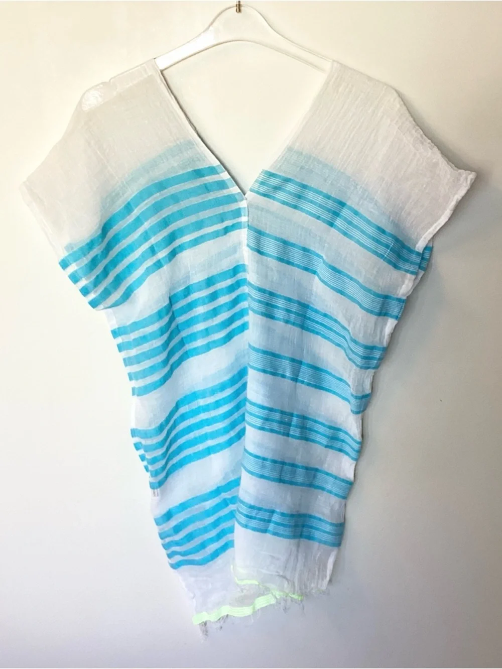 Lemlem Striped Ruki Split Mini Tunic Swim Coverup - Blue/White - OS